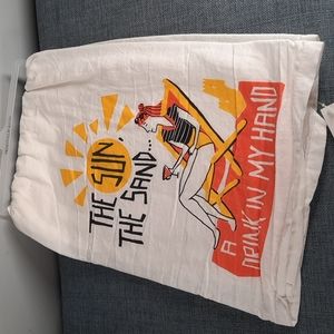 The Sun Sand A Drink In My Hand Kitchen Cotton Dish Hand Towel Retro NWT